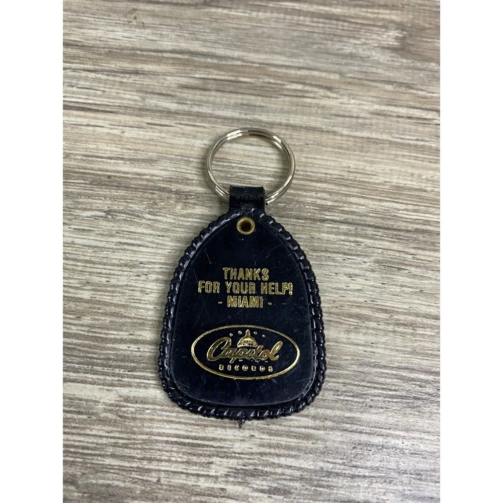 Vintage Capitol Records Keychain Miami Give The Gift Of Music‎ Black Gold Promo